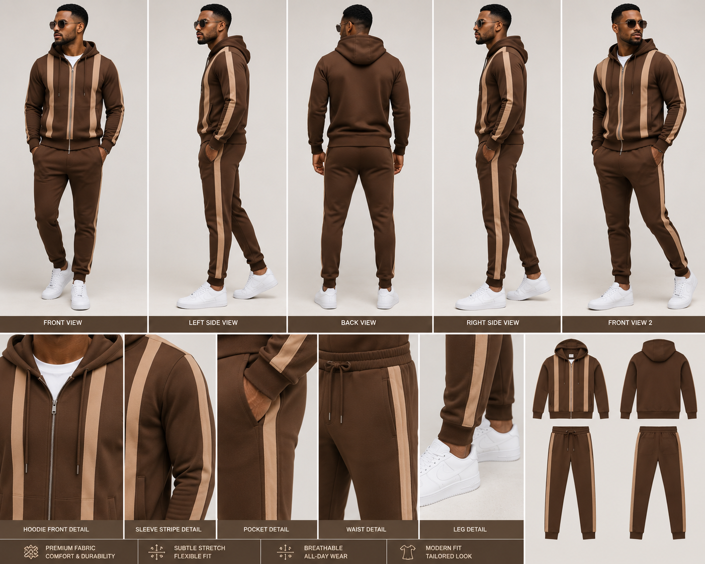 Luxe Tracksuit – Brown