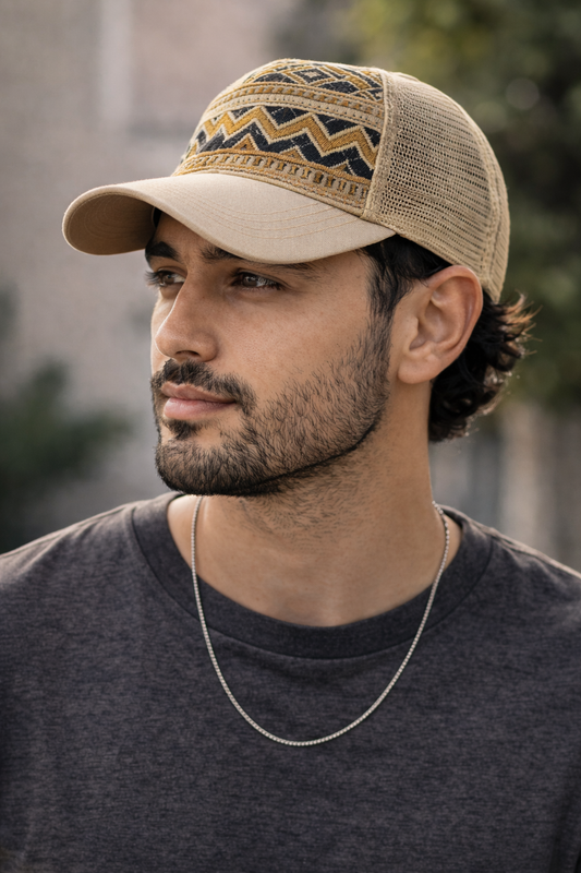 Sahara Line Cap (Kubi) - Modern Kufi-Inspired Streetwear - Cultural Streetwear
